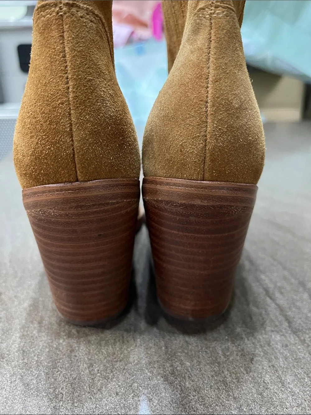 Marc Fisher Suede Pointed Chelsea Booties in Cognac